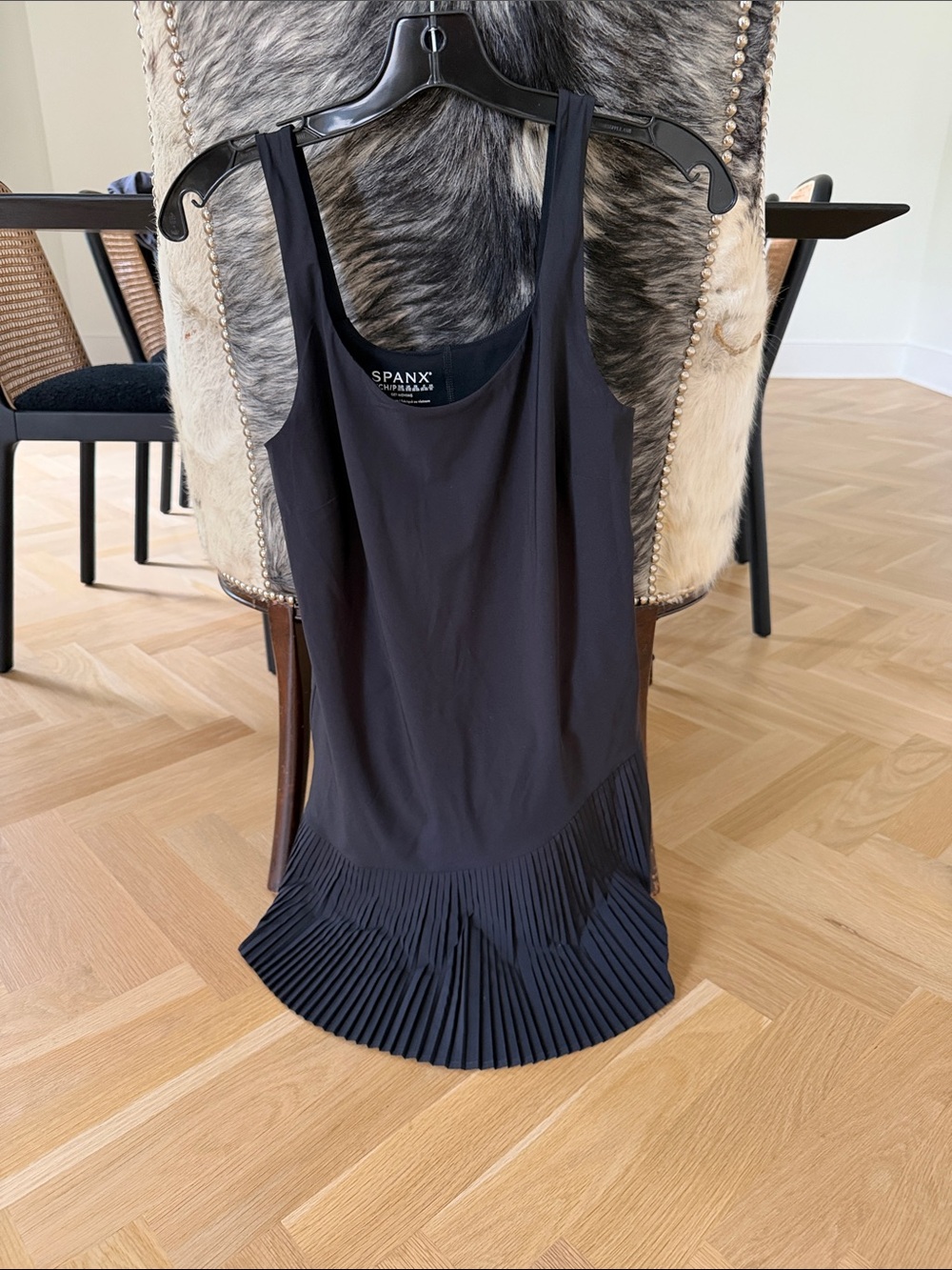 SPANX Black Pleated-Hem Tank